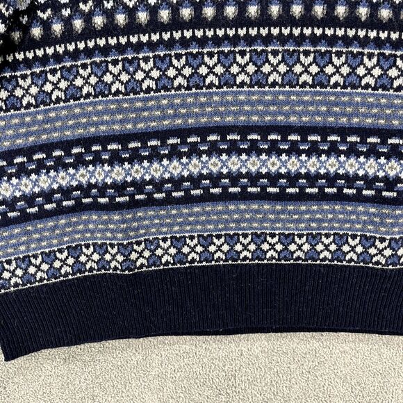 Peter Millar Sweater Mens XXL Blue Crewneck Fair Isle Merino Wool Blend $248 - Picture 7 of 16